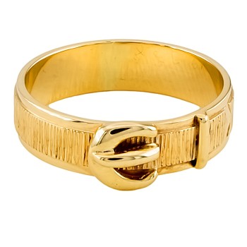 9ct Gold 2.9g Buckle Ring Size L